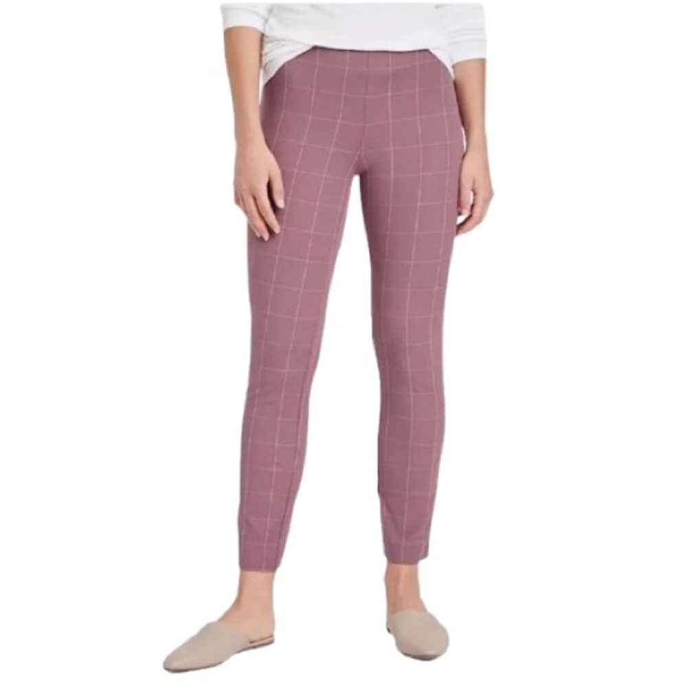 🆕 A NEW DAY Pants Skinny Ankle High Rise Stretch Fitted Plaid-Size 2
